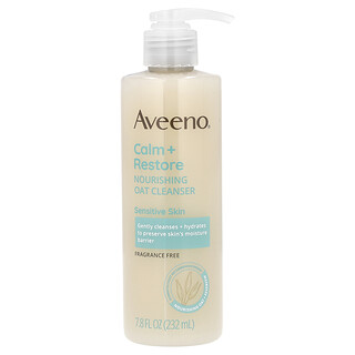 Aveeno, 舒緩 + 修復，滋養燕麥潔面乳，敏感肌膚適用，無香，7.8 液量盎司（232 毫升）