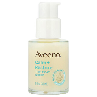 Aveeno, 舒緩 + 修護，三重燕麥精華，敏感皮膚適用，無香，1 液量盎司（30 毫升）