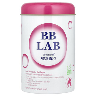 BB Lab, 晚安，低分子膠原蛋白，漿果，30 條，每條 2 克