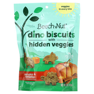 Beech-Nut, 帶隱藏蔬菜的恐龍形狀餅乾，南瓜和肉桂，5 盎司（142 克）