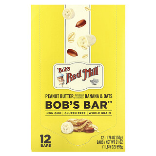 Bob's Red Mill, Bob's Bar™，花生醬、香蕉和燕麥，12 根，每根 1.76 盎司（50 克）