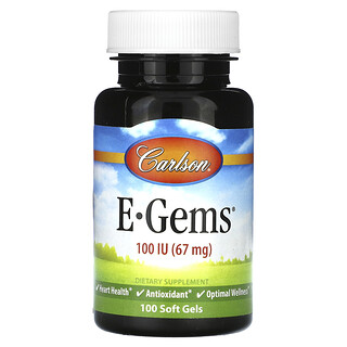 Carlson, E-Gems，67 毫克（100 國際單位），100 粒軟凝膠
