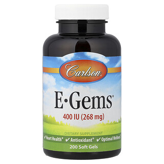 Carlson, E-Gems®，400 國際單位（268 毫克），200 粒軟膠囊