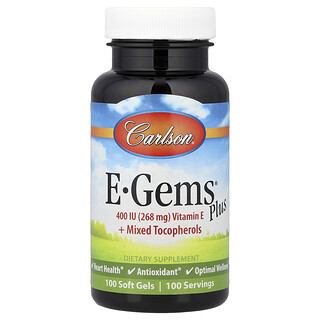 Carlson, E-Gems® Plus，100 粒軟膠囊