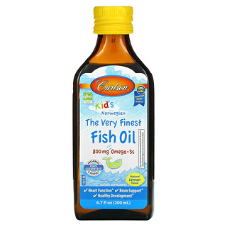 Carlson, 兒童，挪威，優質魚油，天然檸檬味，800 毫克，6.7 盎司（200 毫升）