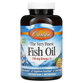 Carlson, 優級魚油，天然橙味，700 毫克，120 粒軟凝膠（每粒軟凝膠 350 毫克）