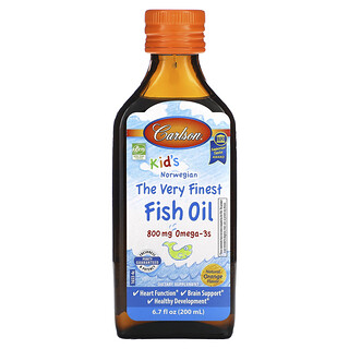 Carlson, 兒童，挪威，優質魚油，天然橙味，6.7 液量盎司（200 毫升）