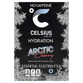 Celsius, Live Fit，補水，必需電解質，無咖啡萃取，北極櫻桃味，14 粉條，每條 0.26 盎司（7.43 克）