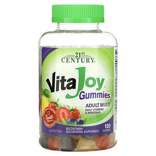 21st Century, VitaJoy 軟糖，成年人多維生素，水果味，120 粒軟糖