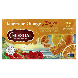 Celestial Seasonings, 花草茶，不含​​咖啡萃取，柑橘橙活力飲品，20茶包，1.7盎司（47克）
