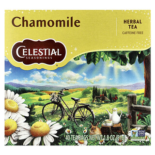 Celestial Seasonings, 草本茶，洋甘菊，無咖啡萃取，40 茶包，1.8 盎司（51 克）