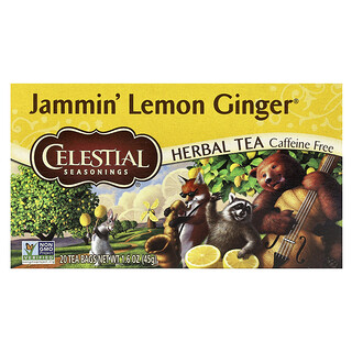 Celestial Seasonings, 草本茶，Jammin' 檸檬生薑，無咖啡因，20茶包，1.6盎司（45克）