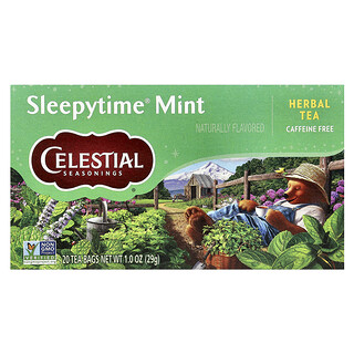 Celestial Seasonings, 草本茶，睡前薄荷，無咖啡萃取，20袋茶包，1.0盎司（29克）