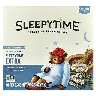 Celestial Seasonings, 健康茶，Sleepytime Extra®，無咖啡萃取，40 茶包，2.5 盎司（71 克）
