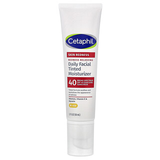 Cetaphil, 緩解紅腫，日用面部有色保濕霜，SPF 40，1.7 液量盎司（50 毫升）