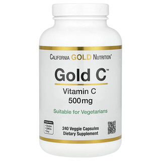 California Gold Nutrition, Gold C，USP 級維生素 C，500 毫克，240 粒素食膠囊