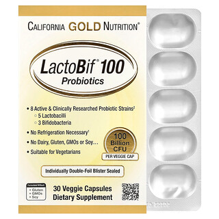 California Gold Nutrition, LactoBif® 100 益生菌，1000 億 CFU，30 粒素食膠囊