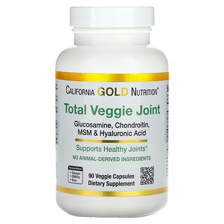 California Gold Nutrition, Total Veggie 關節幫助配方，含葡萄糖胺、軟骨素、MSM 和透明質酸，90 粒素食膠囊