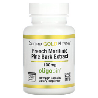 California Gold Nutrition, 法國海岸松樹皮提取物，Oligopin，100 毫克，60 粒素食膠囊