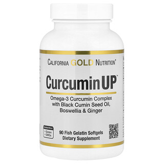 California Gold Nutrition, CurcuminUP™ 魚明膠軟膠囊，含 Omega-3 姜黃素複合物、黑種草籽油、乳香和生薑，90 粒