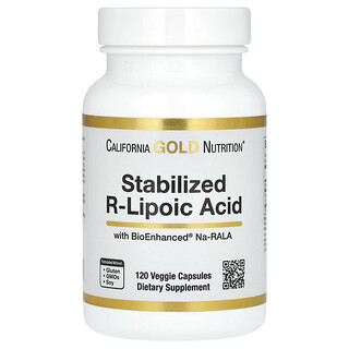 California Gold Nutrition, 穩定化 R-硫辛酸，120 粒素食膠囊