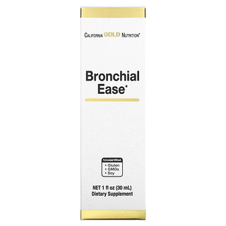 California Gold Nutrition, Bronchial Ease 含新鮮奧沙根、毛蕊葉和野櫻桃樹皮的與眾不同混合物，1 液量盎司（30 毫升）