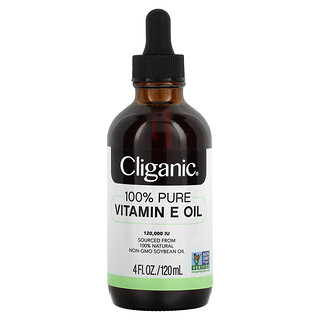 Cliganic, 100% Pure & Natural, Vitamin E Oil, 120,000 IU, 4 fl oz (120 ml)
