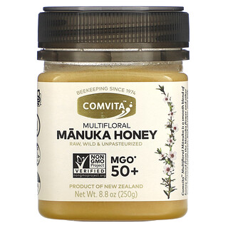 Comvita, 未加工，多花麥盧卡蜂蜜，MGO 50+，8.8 盎司（250 克）