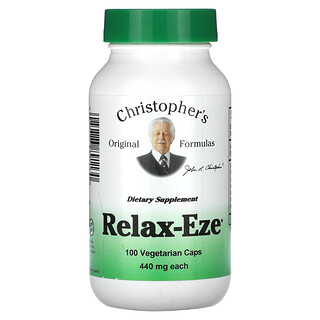 Christopher's Original Formulas, Relax-Eze，440 毫克，100 粒素食膠囊