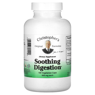 Christopher's Original Formulas, 消化舒緩，600 毫克，180 粒素食膠囊