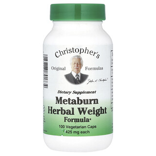 Christopher's Original Formulas, Metaburn 草本輕體配方，1275 毫克，100 粒素食膠囊（每粒膠囊 425 毫克）