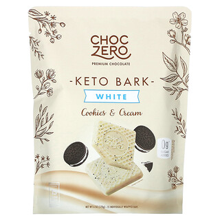 ChocZero, Keto Bark，白巧克力，餅乾和奶油，15 小包，6 盎司（170 克）