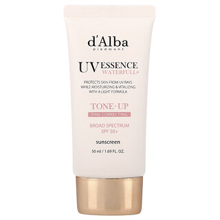 d'Alba, UV Essence Waterfull+ 抗曬霜，膚色修正，SPF 50+，1.69 液量盎司（50 毫升）