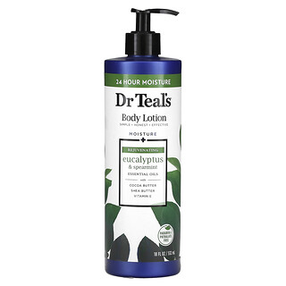 Dr. Teal's, 身體乳，保濕 + 煥活，桉樹和留蘭香，18 液量盎司（532 毫升）