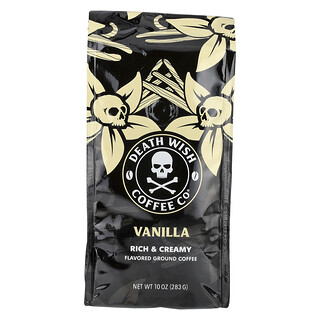 Death Wish Coffee, 風味咖啡粉，濃鬱奶油味，香草味，10 盎司（283 克）