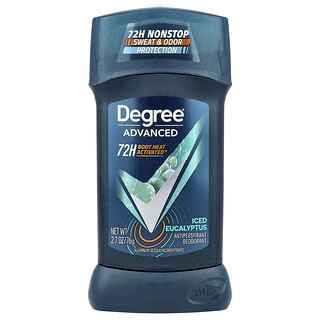 Degree, 高級，72H Body Heat Activated™，止汗淨味劑，冰爽桉樹香，2.7 盎司（76 克）