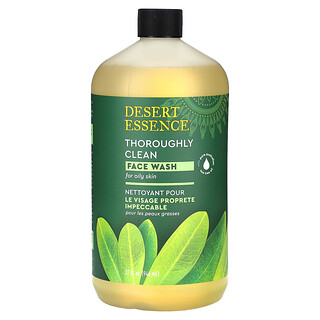 Desert Essence, 徹底清潔洗面乳，適合油性皮膚，32 液量盎司（946 毫升）