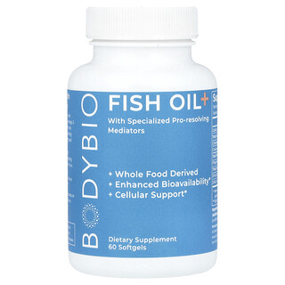 BodyBio, Fish Oil+, 60 Softgels