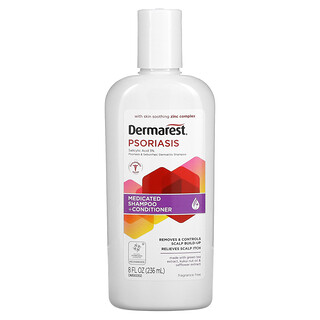 Dermarest, 磷屑病，方劑洗髮精護髮素，特強型，無香，8 液量盎司（236 毫升）