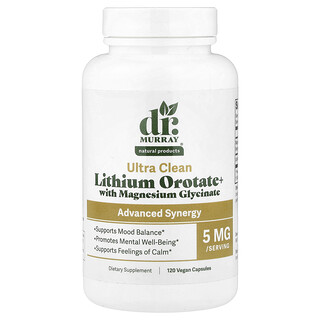 Dr. Murray's, Lithium Orotate+ With Magnesium Glycinate, 120 Vegan Capsules