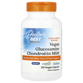 Doctor's Best, 全素葡萄糖胺軟骨素 MSM，120 粒素食膠囊