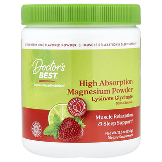 Doctor's Best, High Absorption Magnesium Powder, Strawberry Lime, 12.5 oz (350 g)