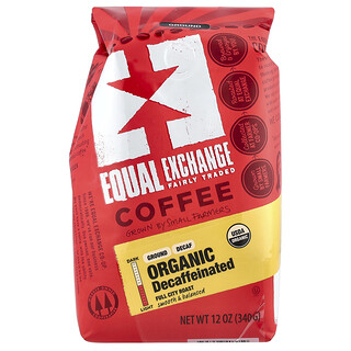 Equal Exchange, 有機咖啡，研磨，全都會烘焙，脫因，12 盎司（340 克）