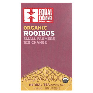 Equal Exchange, 有機南非博士茶，無咖啡萃取，草本茶，20 茶包，1.41 盎司（40 克）