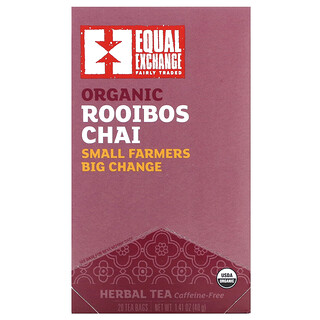 Equal Exchange, 有機南非博士茶，草本茶，無咖啡萃取，20 茶包，1.41 盎司（40 克）