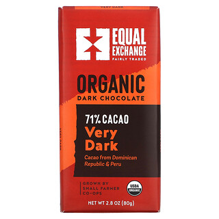 Equal Exchange, 有機黑巧克力，特黑，2.8 盎司（80 克）
