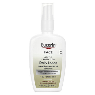 Eucerin, 溫和防護系列乳液和抗曬霜，SPF 30，無香，4 液量盎司（118 毫升）