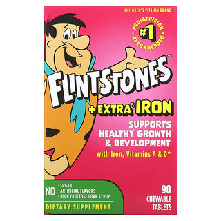 Flintstones, 兒童多維生素，加鐵，90 片咀嚼片
