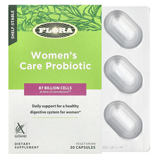 Flora, 女性健康益生菌，耐貯藏，870 億細胞，30 粒素食膠囊