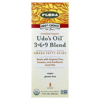 Flora, 有機 Udo's Oil™ 3-6-9 混合物，17 液量盎司（500 毫升）